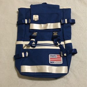 Skyy Vodka PROUDLY AMERICAN Backpack Bag Blue White Flag